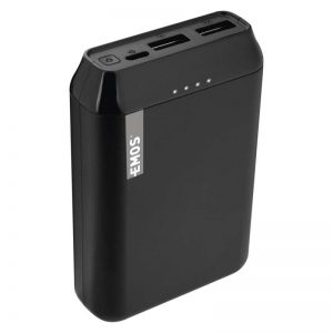 Power bank EMOS Alpha 10, 10000 mAh, čierny + kabel USB-C